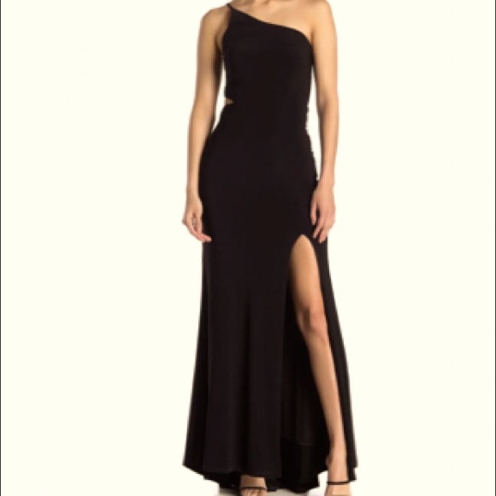 JUMP APPAREL One-shoulder side cutout gown